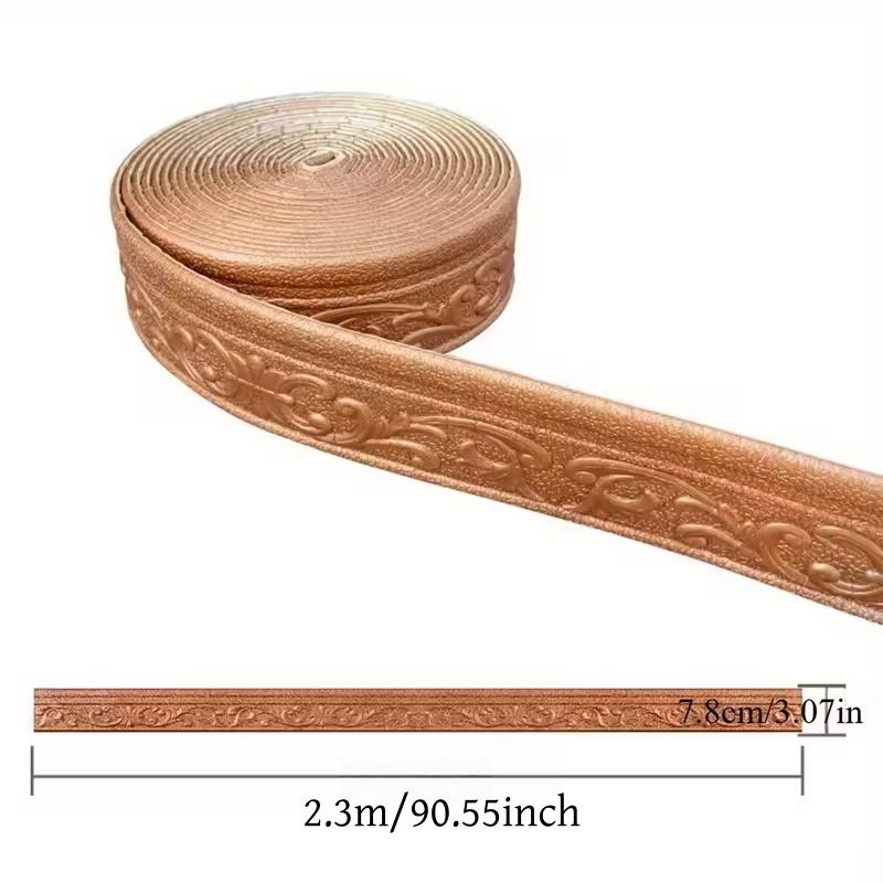 1PC 2.3m/Roll 3D Wall Trim Line Skirting Border Self Adhesive Baseboard Wallpaper Wall Sticker For Room Home Decoration