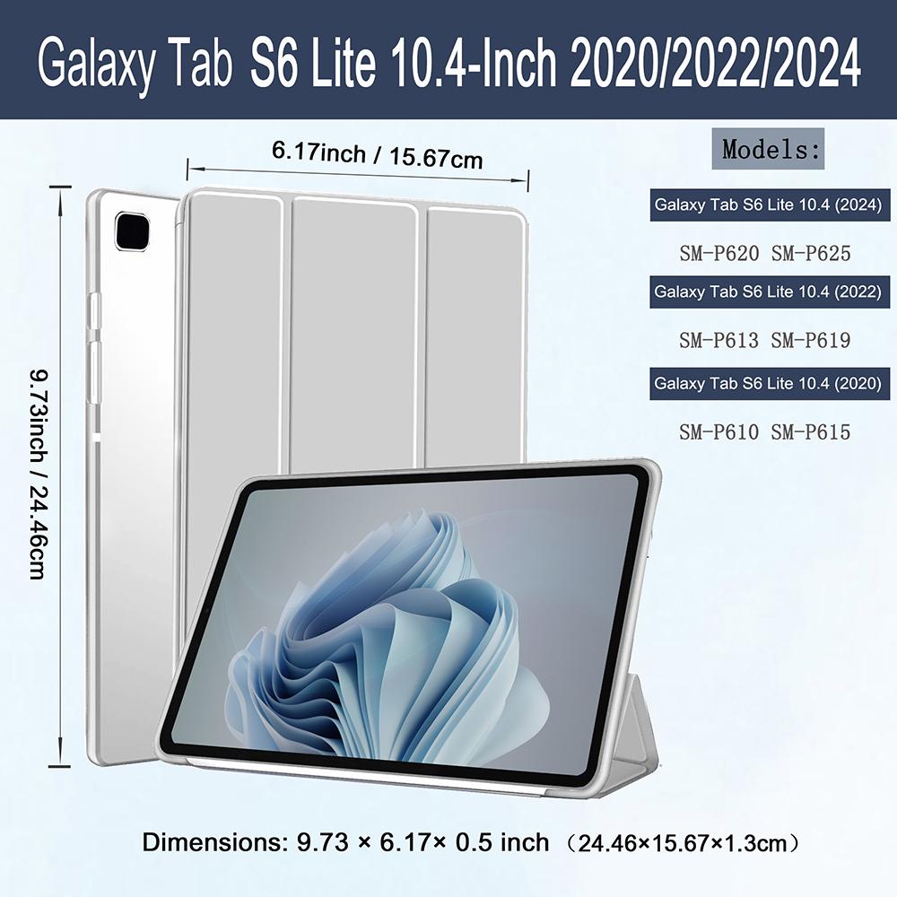 Hülle für Samsung Galaxy Tab S6 Lite 10,4'' // (SM-P620/P610/P613/P615), Magnetische Schlanke Faltständer-Hülle, Weiche Rückseite