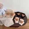 Stylish Fleece Baby Gloves Comfortable Winter Mittens with Lovely Bear Pattern Elastic Handwear Suiatble for Children