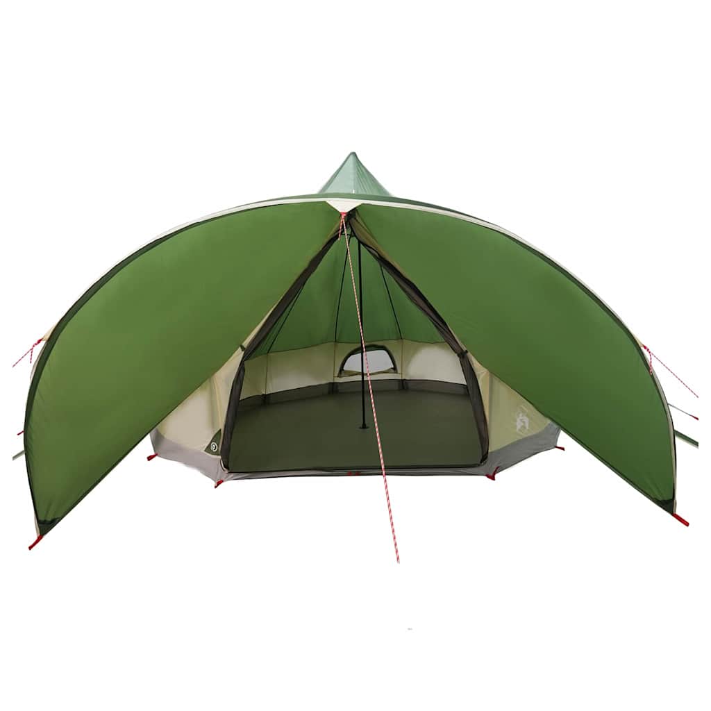 Teepee Tent for 7 People Green and Grey 600 X 600 X 347 Cm