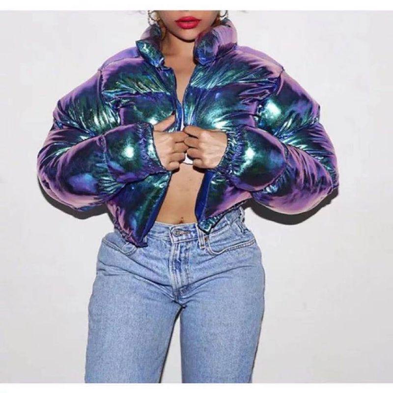 Solid Color Long Sleeve Short Zip Coat Solid Long Sleeve Short Zip-up Outerwear