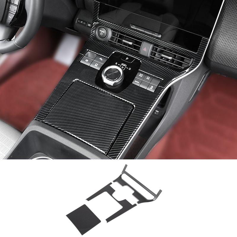 LHD For Toyota BZ4X EA10   2024 ABS Carbon Fiber Car Center Console Gear Shift Panel water cup holder Cover Sticker ABS carbonfiber
