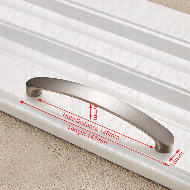 NAIERDI Kitchen Door Handles Cabinet Handles Drawer Knobs Aluminum Alloy Wardrobe Door Handles Brushed Modern Style Hardware