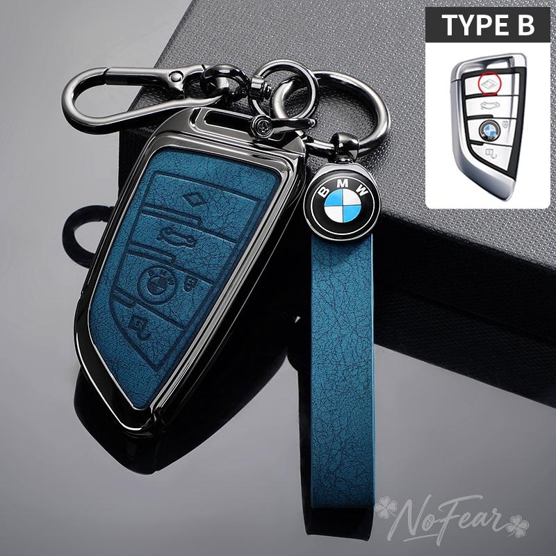BBKU7 Leather Car Key Case Protective Shell for BMW X1 X3 X5 X6 X7 1 3 5 6 7 Series G20 G30 G11 F15 F16 G01 G02 F48 Car stickers