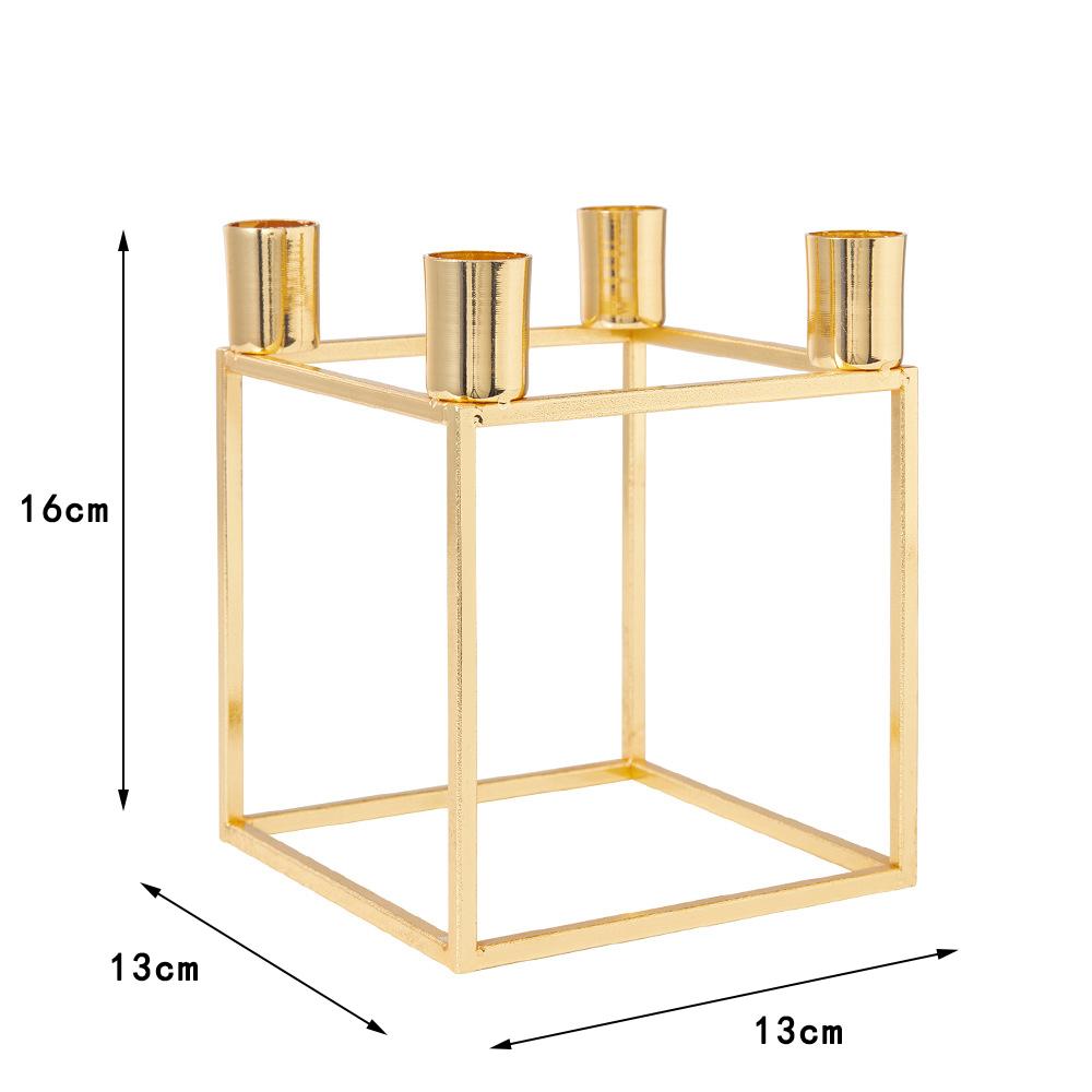 Nordic Household Gold Wrought Iron Candlestick Retro Romantic Wedding Candlestick Candle Holder Table Decoration Ornaments