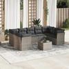 VidaXL Garden Lounge Set with Cushions 10 Pcs Grey Braided Resin 3218140