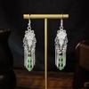 Imitation Jade Drop Oil Beaded Earrings Retro Water Drop Fringed Earrings Simple Hanfu Accessories Women