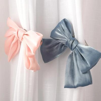 1PC Vorhang Bowknot Schnalle Clip Chiffon Riemen Hängen Vorhang Halter Zubehör Wohnkultur Bogen Perlen Vorhänge Clips Tieback