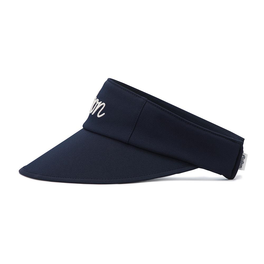 MALBON GOLF Malbon Logo Wide-Brimmed Visor Navy (Woman)
