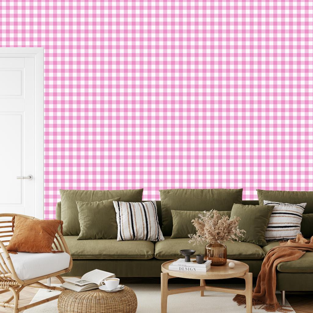 Wallpaper Fabric Pattern Powder Pink and White, Clear Detail 50x1000
