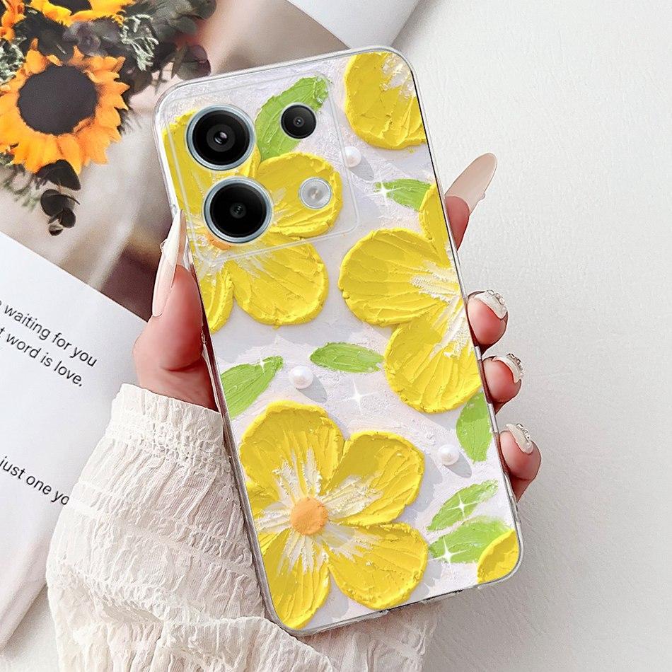 For Xiaomi Poco X6 Pro PocoX6 Elegant Floral Butterfly Phone Case For Poco X 6 X6Pro Soft Silicone TPU Cases