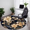 1pc Floral Ornament Office Round Area Rug, Indoor Mat Suitable For Office, Under Office Chairs Bedroom Living Room Home Decor, Room Deco
