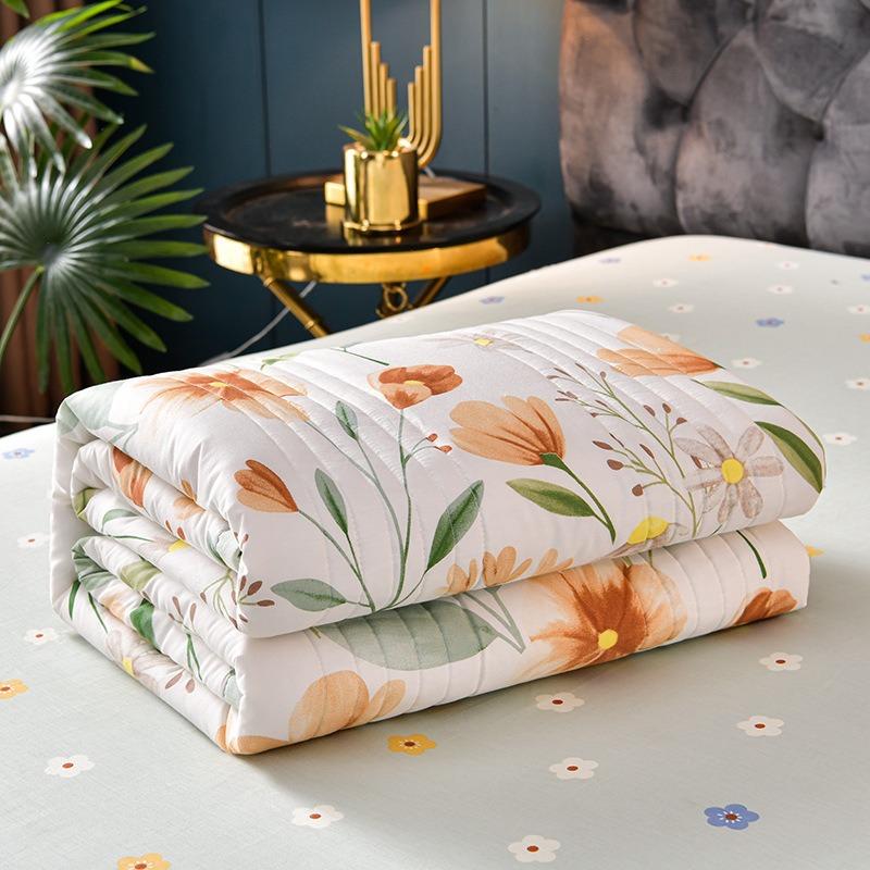 Machine Washable Summer Quilt Single Double Kids Adult Air Condition Thin Blanket Washed Cotton Patchwork Comforter