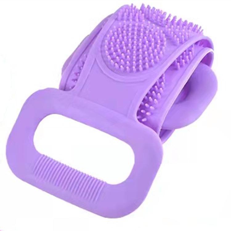 Silicone Double-Sided Exfoliating Back Scrubber for Men and Women - Long Strip Bath Towel