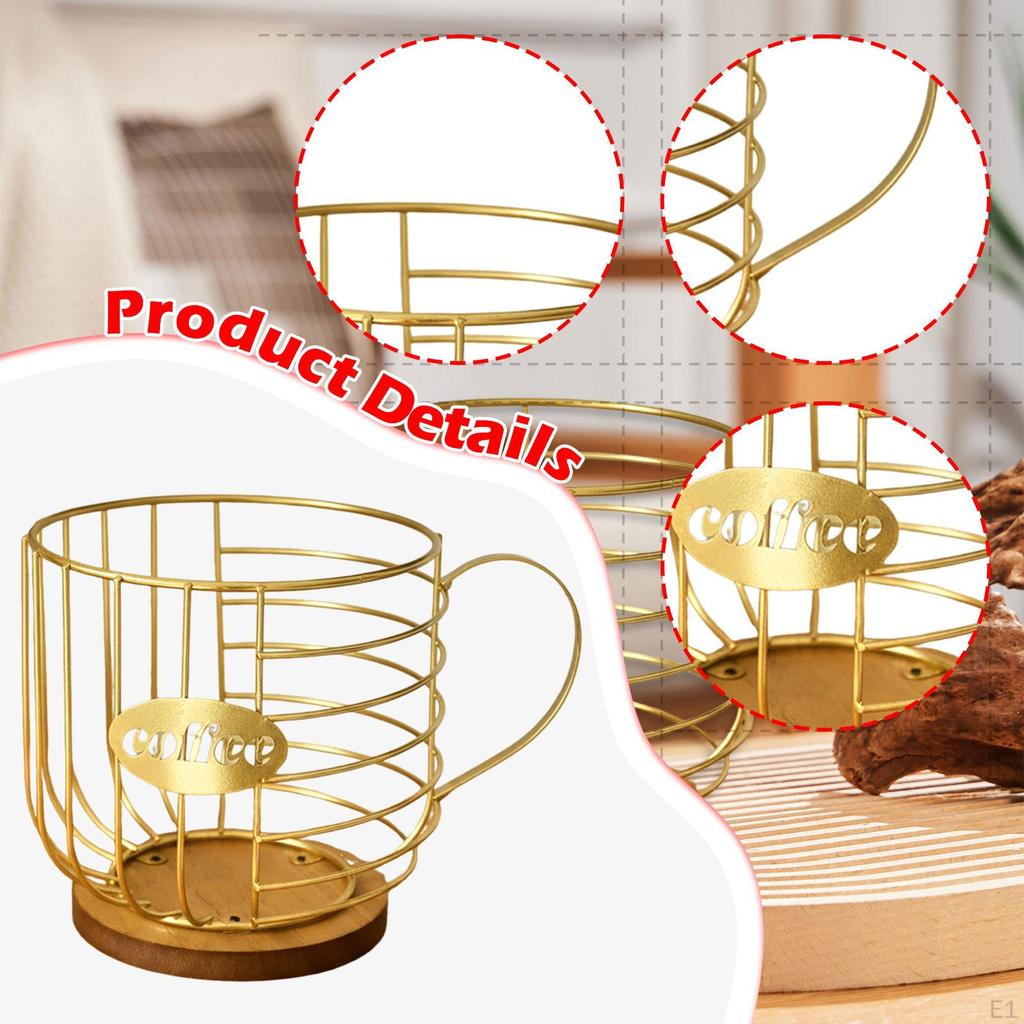 Kaffee Kapselhalter Korb mit Sockel Metall Snack Aufbewahrung Tassen Organizer Kapsel für