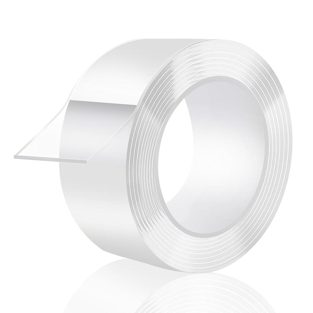 Double Sided Tape Heavy Duty, Removable Nano Double Sided Adhesive Tape, Clear Mounting Tape Picture Hanging Adhesive Strips Waterproof for Walls