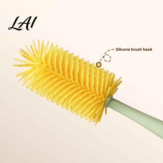 Home Kitchen Gadget 5 in 1 Silicone Cup Brush with Long Handle Multifunctional Deep Handle Scrubber Cleaning Brush Non-slip Reusable Cleaner