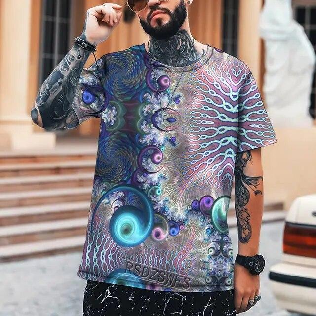 Letní pánské tričko Umění různých rozměrů 3D tisk Pánské topy Humorné Abstraktní Vtipné Šití Vysoká kvalita