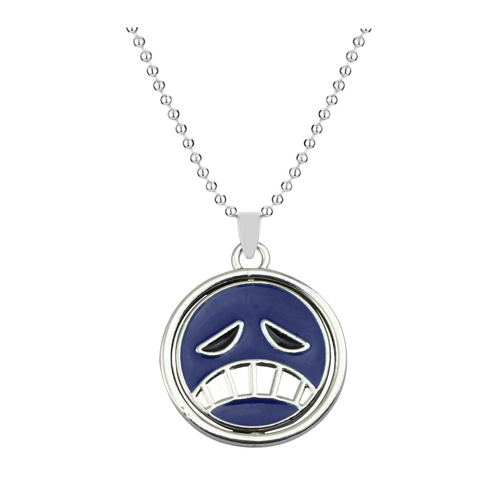 Anime One Piece Halskette Portgas D Ace Schlüsselanhänger Metallhalsketten Schmuck Kreative Rotierende Anhängerketten Choker Schlüsselanhänger