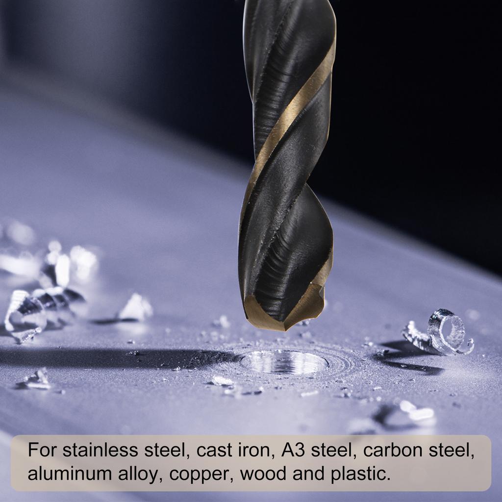 2pcs High Speed Steel Twist Jobber Drill Bit 7/8/9/10/11/12/13mm Titanium Nitride Coated M2 for Handheld Drills Drilling Machine