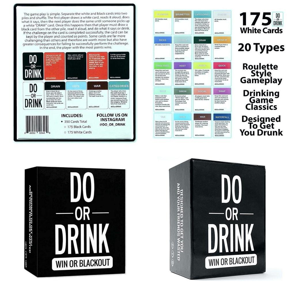 Juego de Cartas para Fiestas Do Or Drink Para Aventuras Universitarias y de Acampada Inolvidables