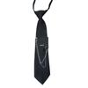 Y2K JK Tie for Theme Party Knotfree Neck Tie with Metal Chain School Event Shirt Tie for Everyday Use Uniform Neckwear