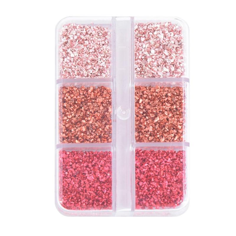 6-Grid Soft Pottery Rhinestone Boxed DIY Cobblestone Suit Nail Nail Jewelry Mixed