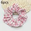 6pcs/lot Hair Scrunchies Bands Scrunchy Ties Ropes Ponytail Holder for Women Accessories Fabric Headwear Ditsy Floral Sweet Cute