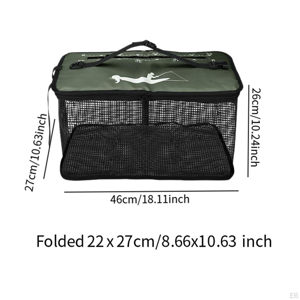 Fish Protection Net Collapsible Cage Convenient Easy Carrying Basket Fishing Bucket for