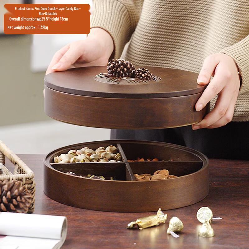 Wooden Rotating Snack & Candy Tray