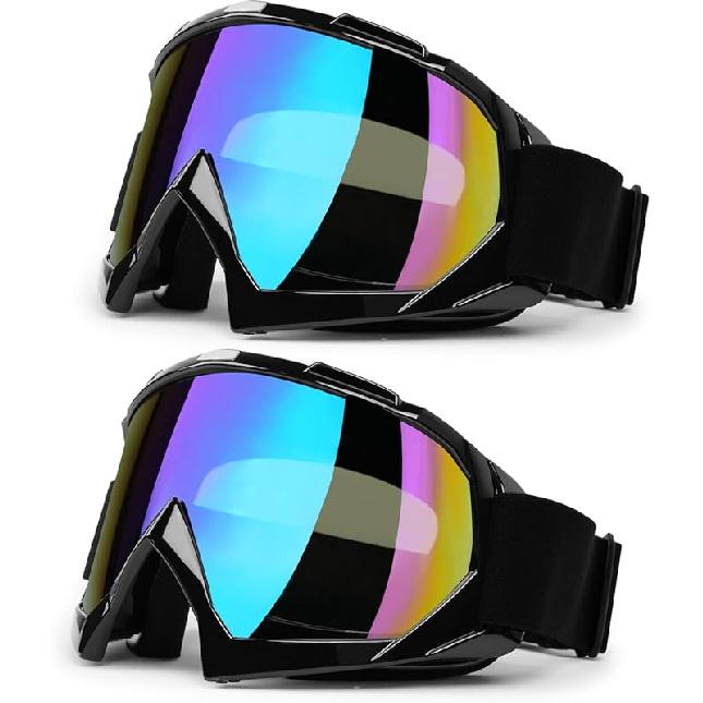 ATV Dirt Bike 2-Pack Motorcycle Motocross Goggles For Men Women MX Riding UTV Helmet Offroad Goggles, UV400 Anti-Scratch Fog Dustproof For Adults