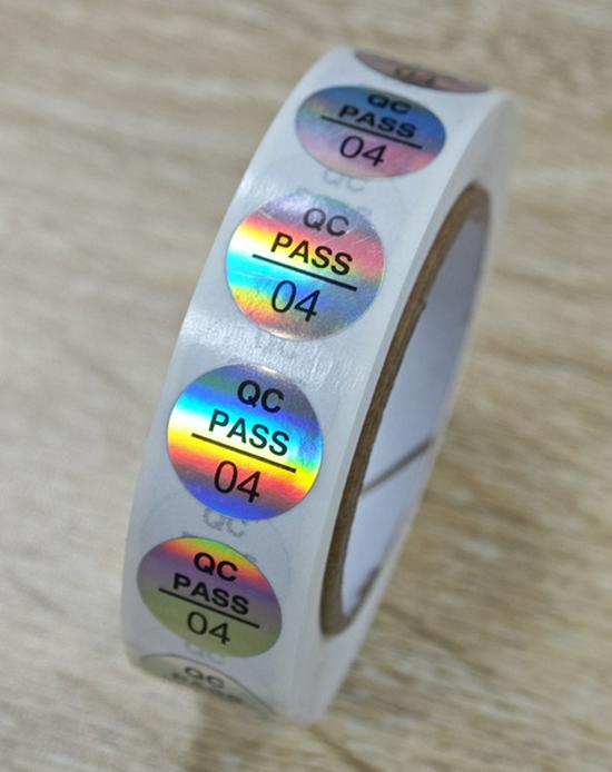 Transparent Self-Adhesive QC Pass Label - Round Laser Quality Inspection Sticker