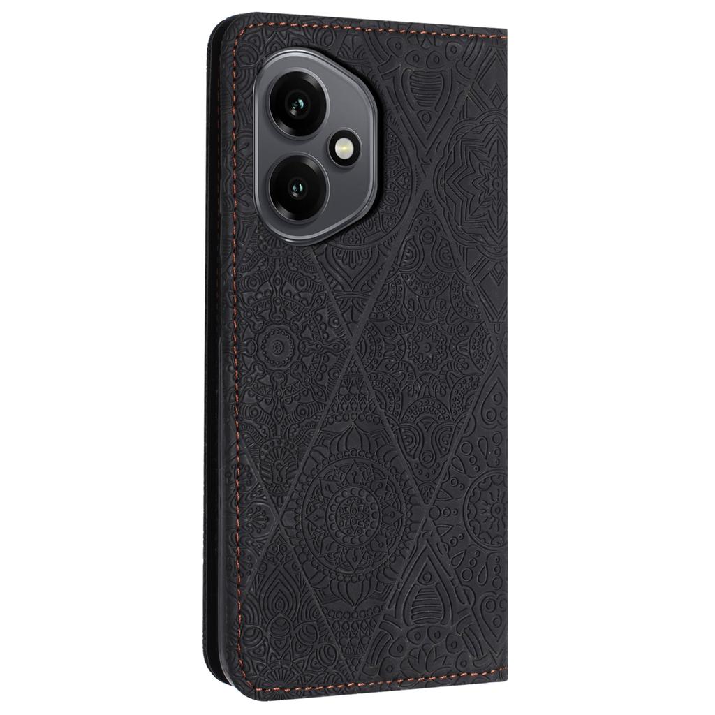 For Honor 400 5G (Global) Case Imprinted Flower Wallet Stand Leather Phone Cover
