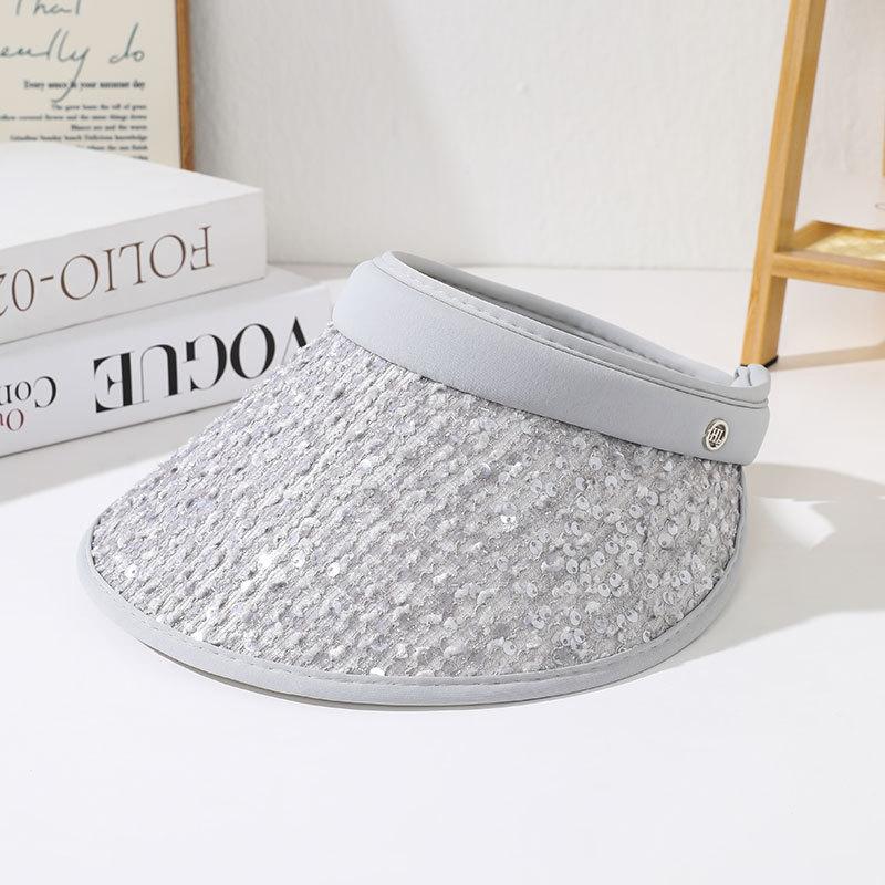 Sequined sunshade empty top hat Children's summer outdoor travel sunscreen empty top hat Small and versatile sun hat