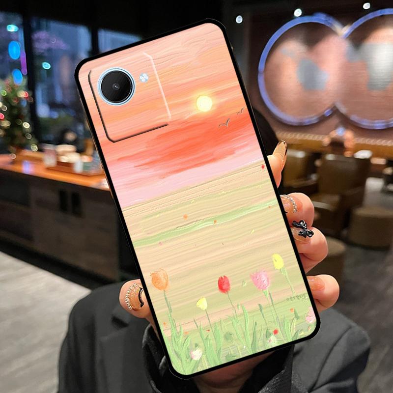 Coque Paysage Couché de Soleil Coréen Pour Realme 14 Pro Plus 13 12 11 15 GT6 GT7 Pro C55 C51 C35 C53 C61 C65 C67 C63 C71 C75