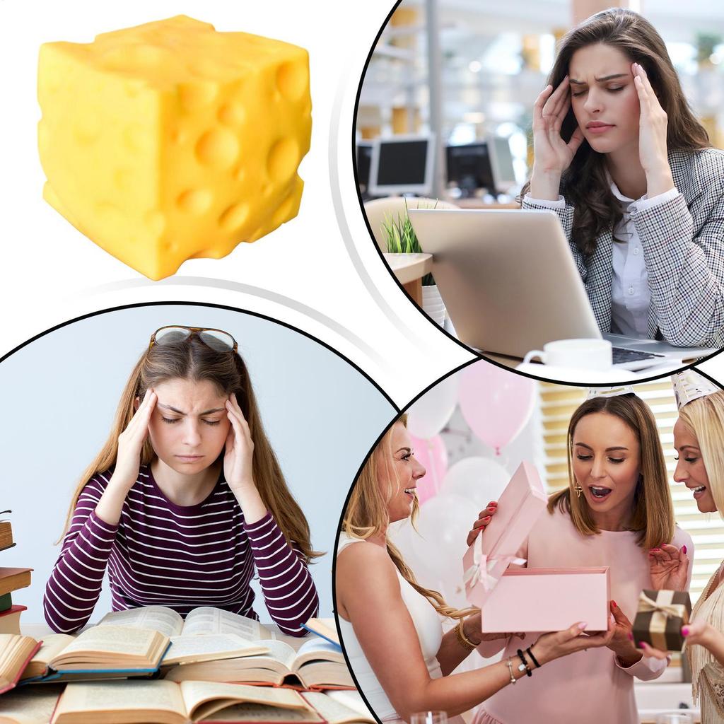 Giant Cheese Squeeze Toy Extra Large Size Cheese Squishy Fidget Toys Slow Rebound Shapeable Venting Ball for Adults Gifts