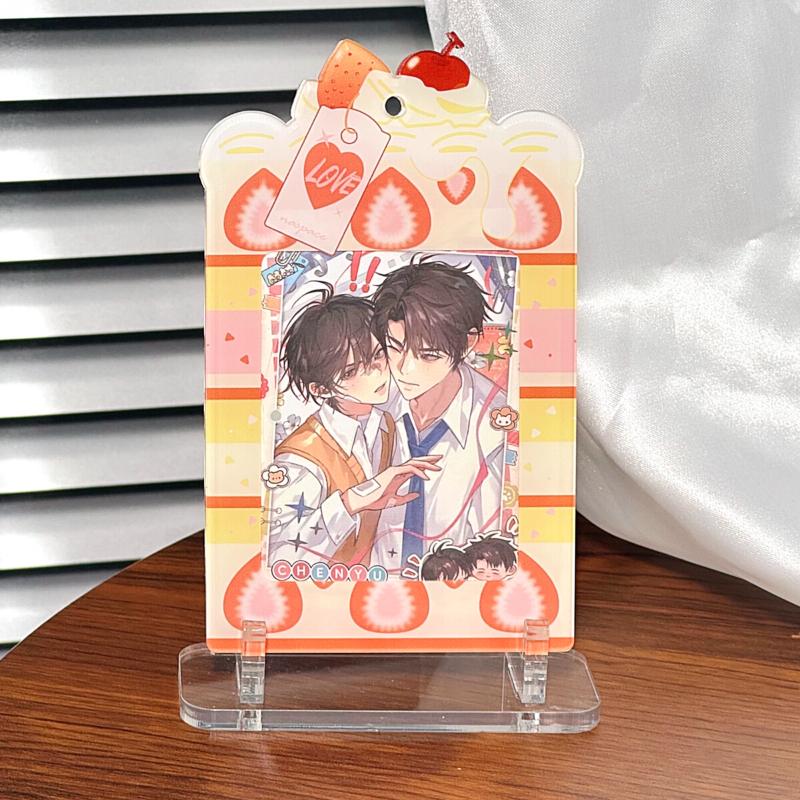 Kawaii Cake Acrylic Photo Frame for 3 Inch Kpop Idol Anime Card Strawberry Cake Protective Case Photocard Sleeves Wholesales