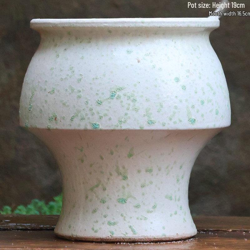 Handmade Large Purple Clay Ceramic Pot for Succulents and Bougainvillea – Breathable, Coarse Pottery Design for Living Room.