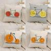 Fruit Orange Lemon Bicycle Cushion Cover Silky Short Plush Double-Sided Printed Pillow Case for Sofa All Seasons Home Decor Gift