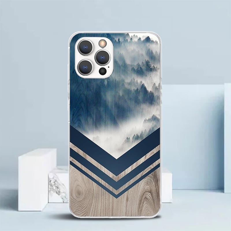 Forest Geometry Wood Nature Phone Case For IPhone 16 17 Air 16E 15 14 Plus 13 Mini 12 11 Pro Max 7 8 + SE 2020 Soft TPU Back Cov