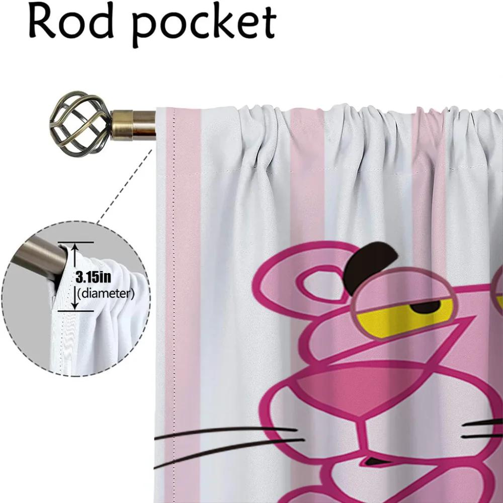 Eleganti istabas aizkari kamerai Rozā pantera aptumšojošie aizkari Helovīna dekori starpsienu žalūzijas Aizkari 2 gab.