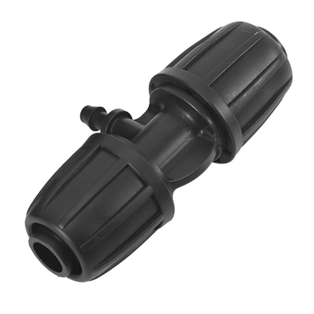 25PCS Black Lock Barbed Tee Connector POM 16mm To 4/7mm Tee Connector Greenhouse Watering