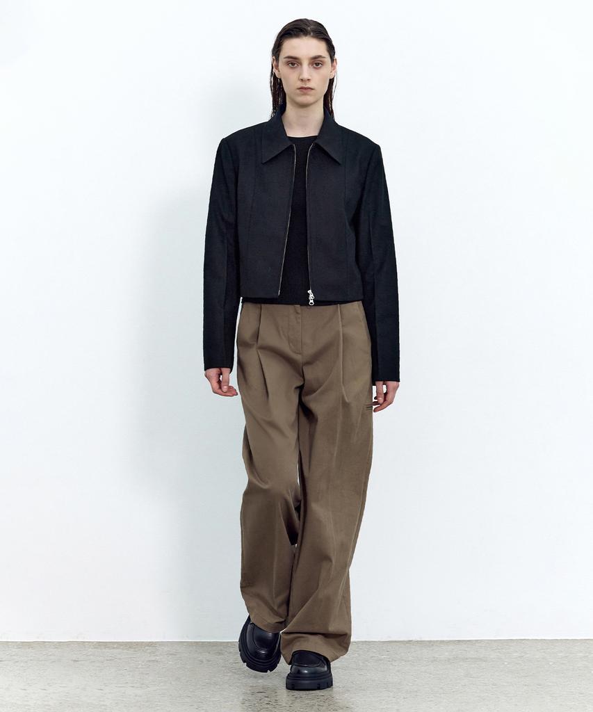INSILENCE WOMEN Wide Chino Pants Olive Beige