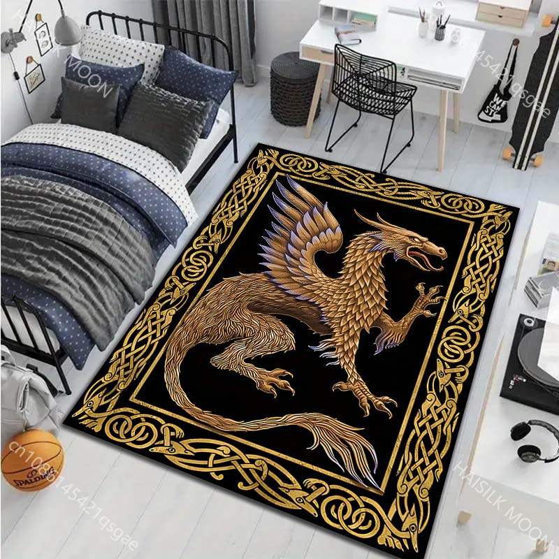 Multiple Sizes Dragon Printed Carpet for Living Room Bedroom Sofa Home Decoration Non-slip Floor Mat Modern Carpet Large Size