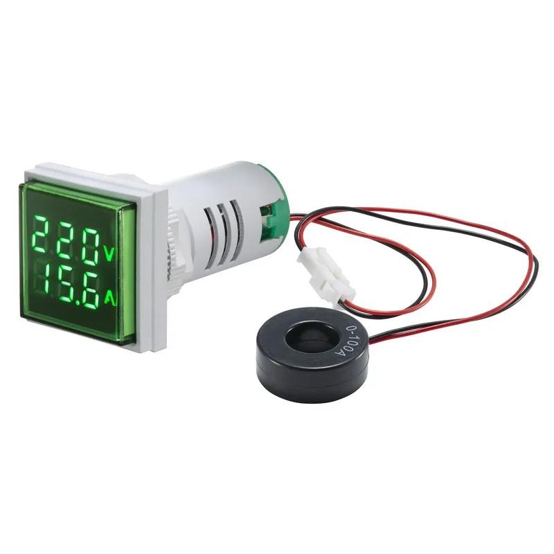 110V 220V AC Digital Voltmeter Ammeter AC 60-500V 0-100A Square/Round Voltage Current Meter Car Volt Tester Gauge Amp Detector