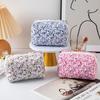 Trendige Blumenmuster Kosmetiktasche Multifunktionale Große Kapazität Kulturtasche Tragbare Make-up Tasche Damen