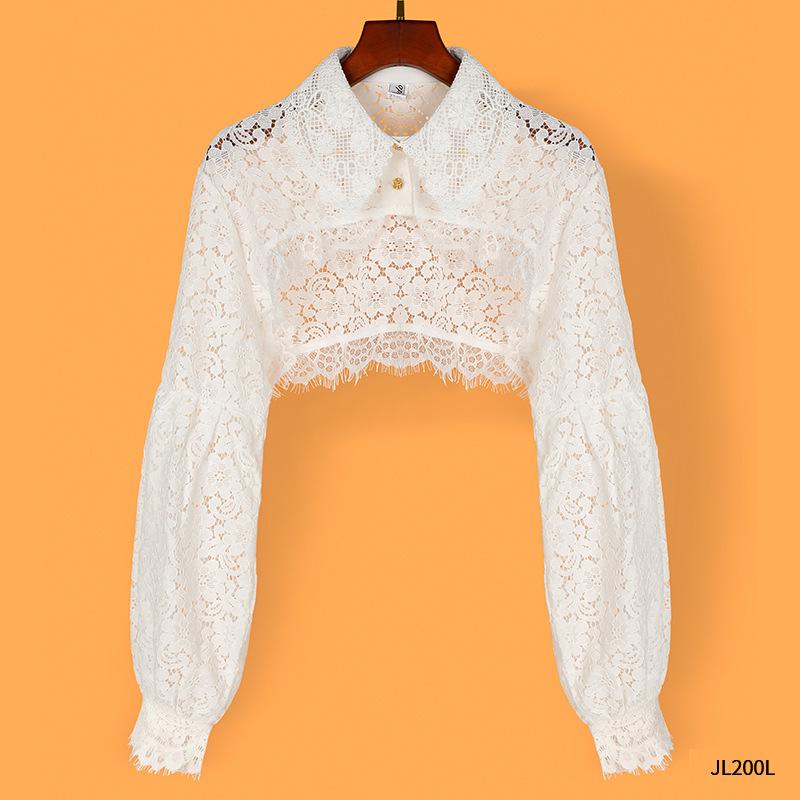 

Versatile Lace Cardigan with Mock Collar - Women s Long Sleeve Shawl for Spring, Summer, and Autumn. One size (suitable for 80-130 jin) белый