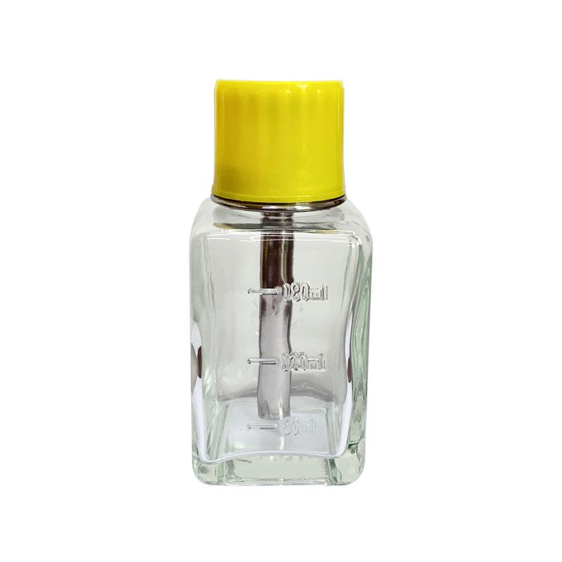 Press-Type 180ml Glass Alcohol Bottle for Nail Art - Nail Polish Remover Container, Trendy Nail Art Tool