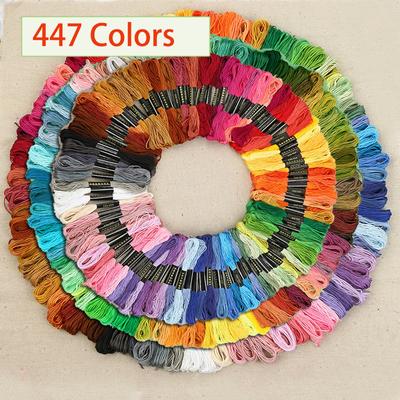 Hochwertige Stickgarnstränge in Regenbogenfarben mit Baumwolle für Kreuzstichfäden, Armbandgarn, Bastelgarn, aromatisches Stickgarn-Set