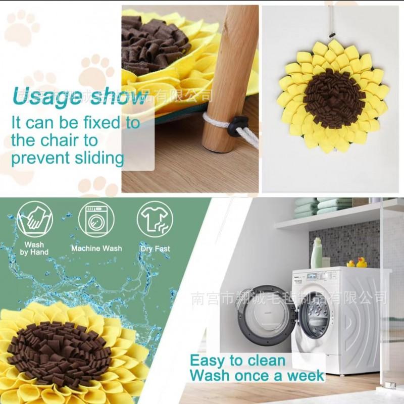 Dog Snuffle Mat Slow Feeding Scent Training - Felt Puzzle Toy Mental Stimulation Yellow